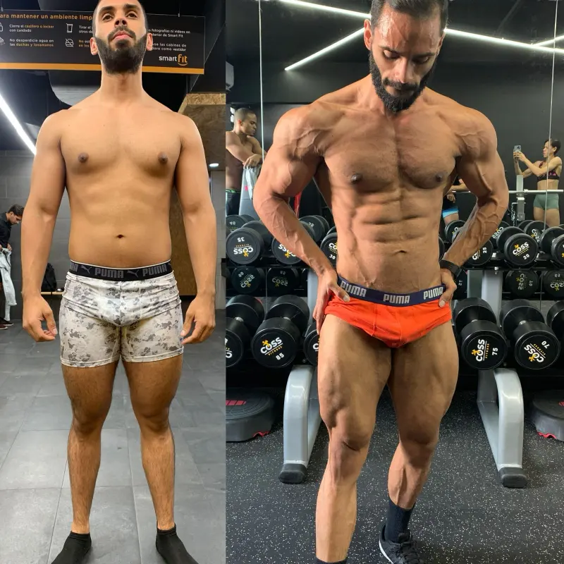 Transformación de un cliente de Junior Villegas, antes y después