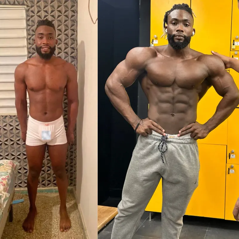 Transformación de un cliente de Junior Villegas, antes y después